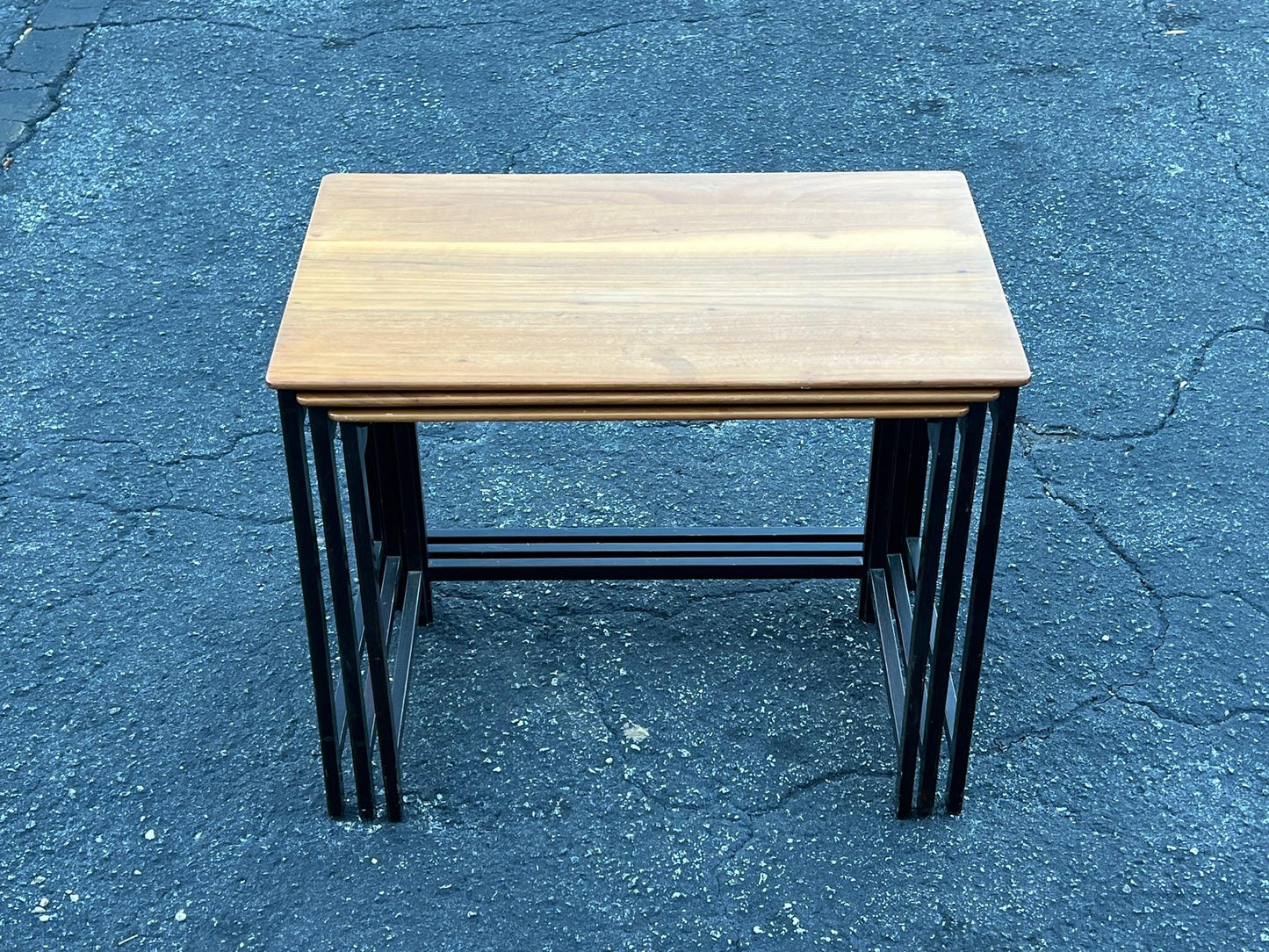 Frisman Vintage Vintage Dunbar Nesting Tables in Sap Walnut ca' 1950's
