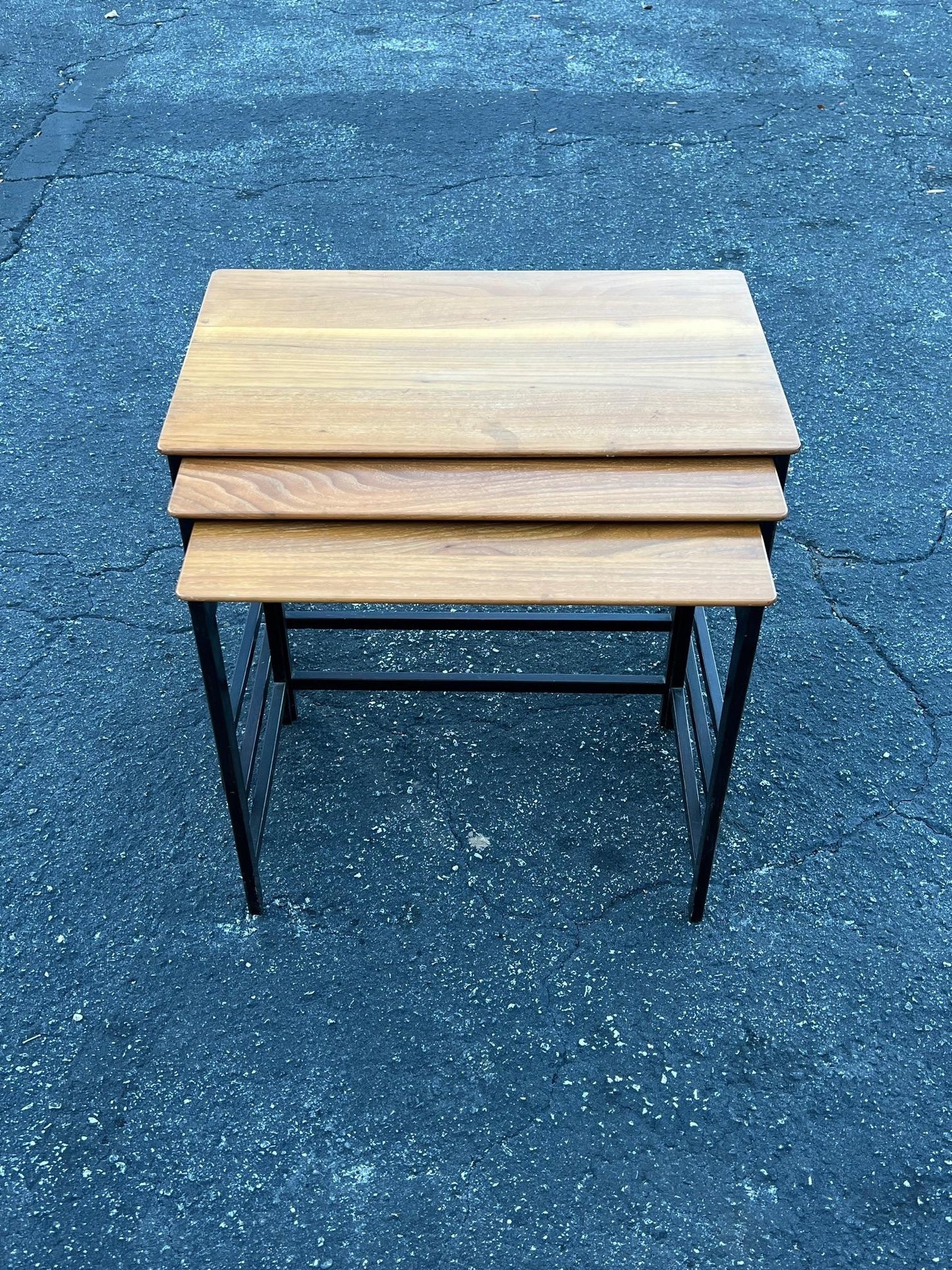 Frisman Vintage Vintage Dunbar Nesting Tables in Sap Walnut ca' 1950's