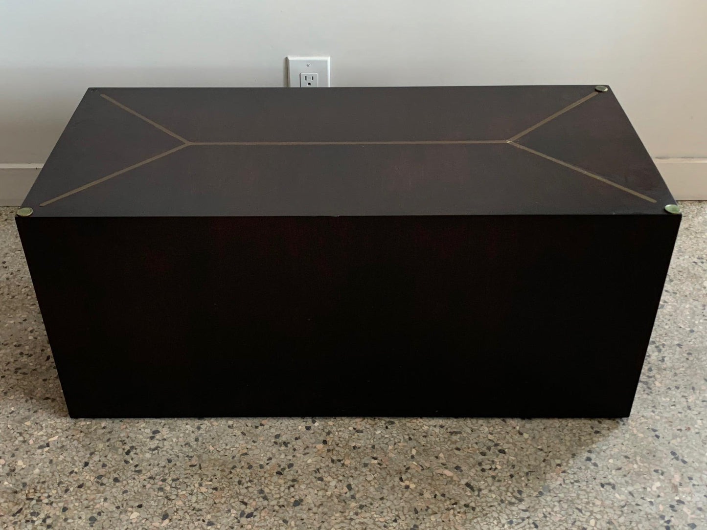 Frisman Vintage Custom Cube Table by Dunbar with Brass Inlay