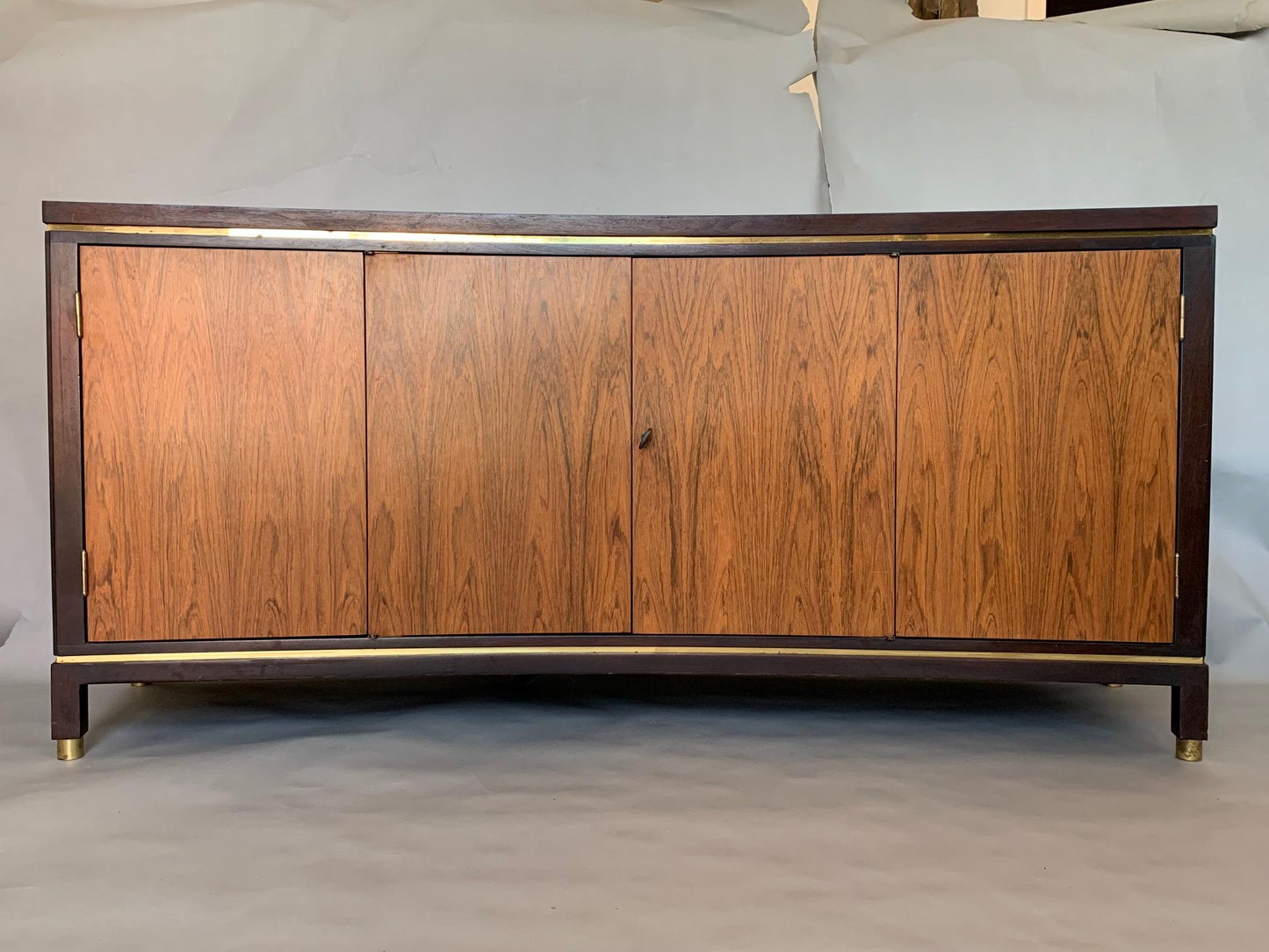 Frisman Vintage Edward Wormley Dunbar Custom Credenza Rosewood Curved Front