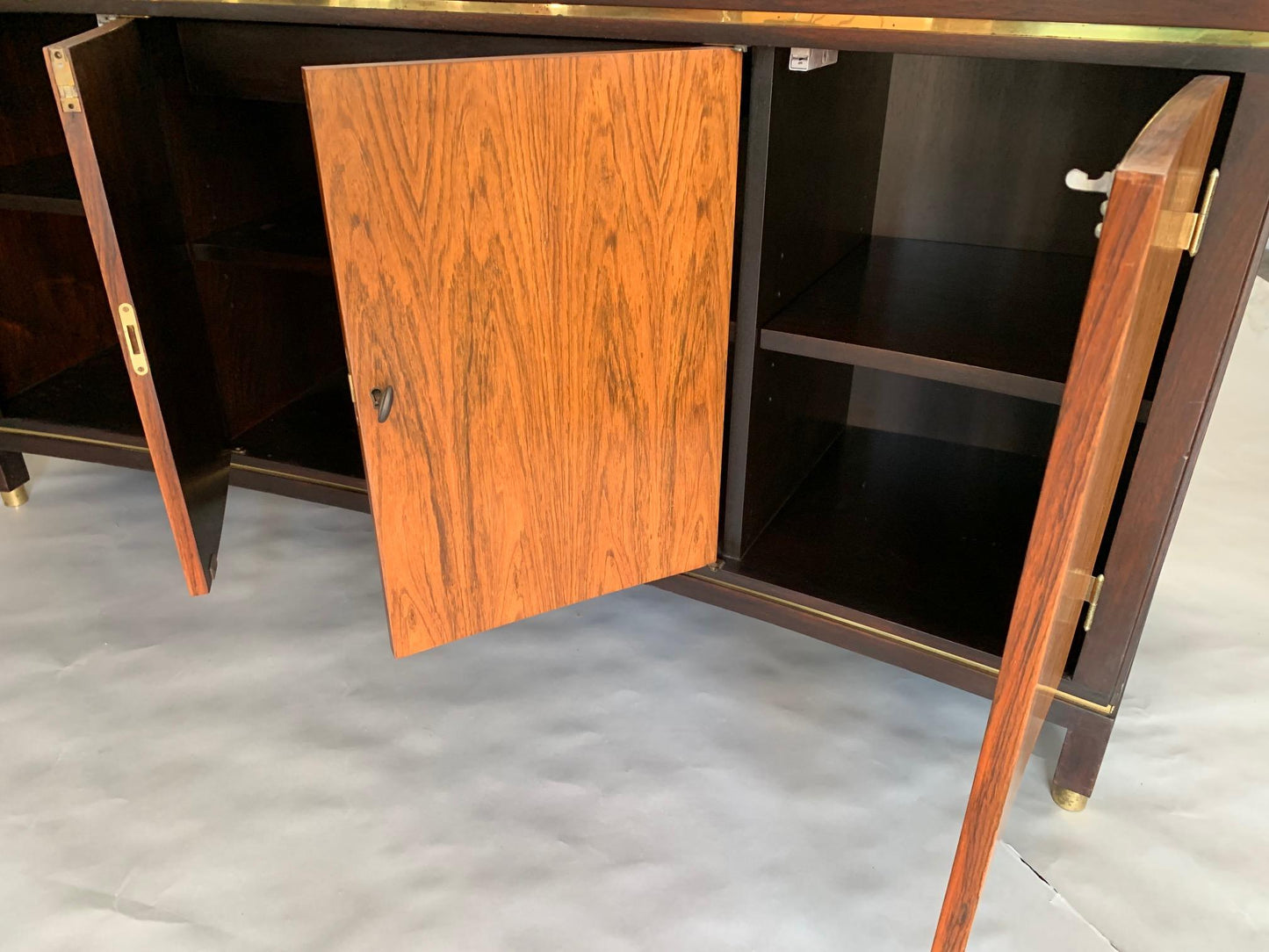 Frisman Vintage Edward Wormley Dunbar Custom Credenza Rosewood Curved Front