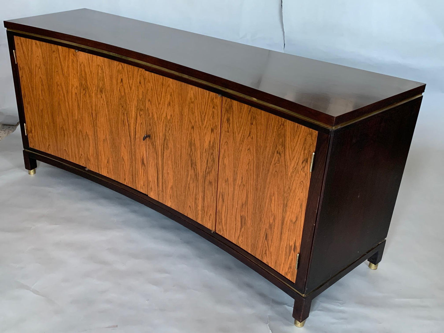 Frisman Vintage Edward Wormley Dunbar Custom Credenza Rosewood Curved Front