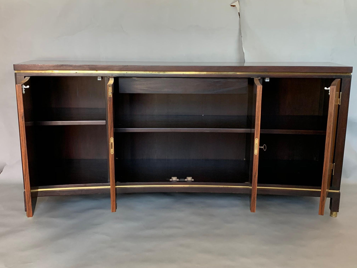 Frisman Vintage Edward Wormley Dunbar Custom Credenza Rosewood Curved Front
