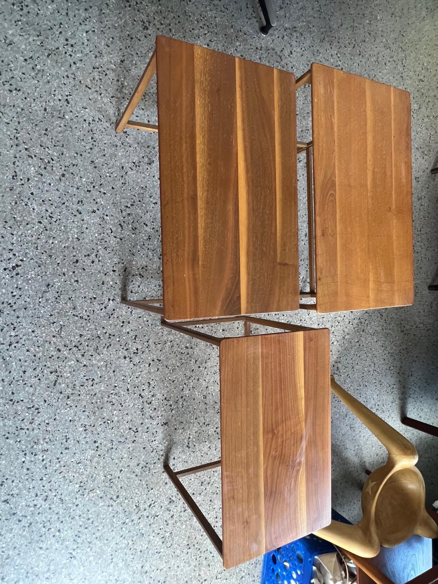 Frisman Vintage Dunbar Nesting Tables in Sap Walnut