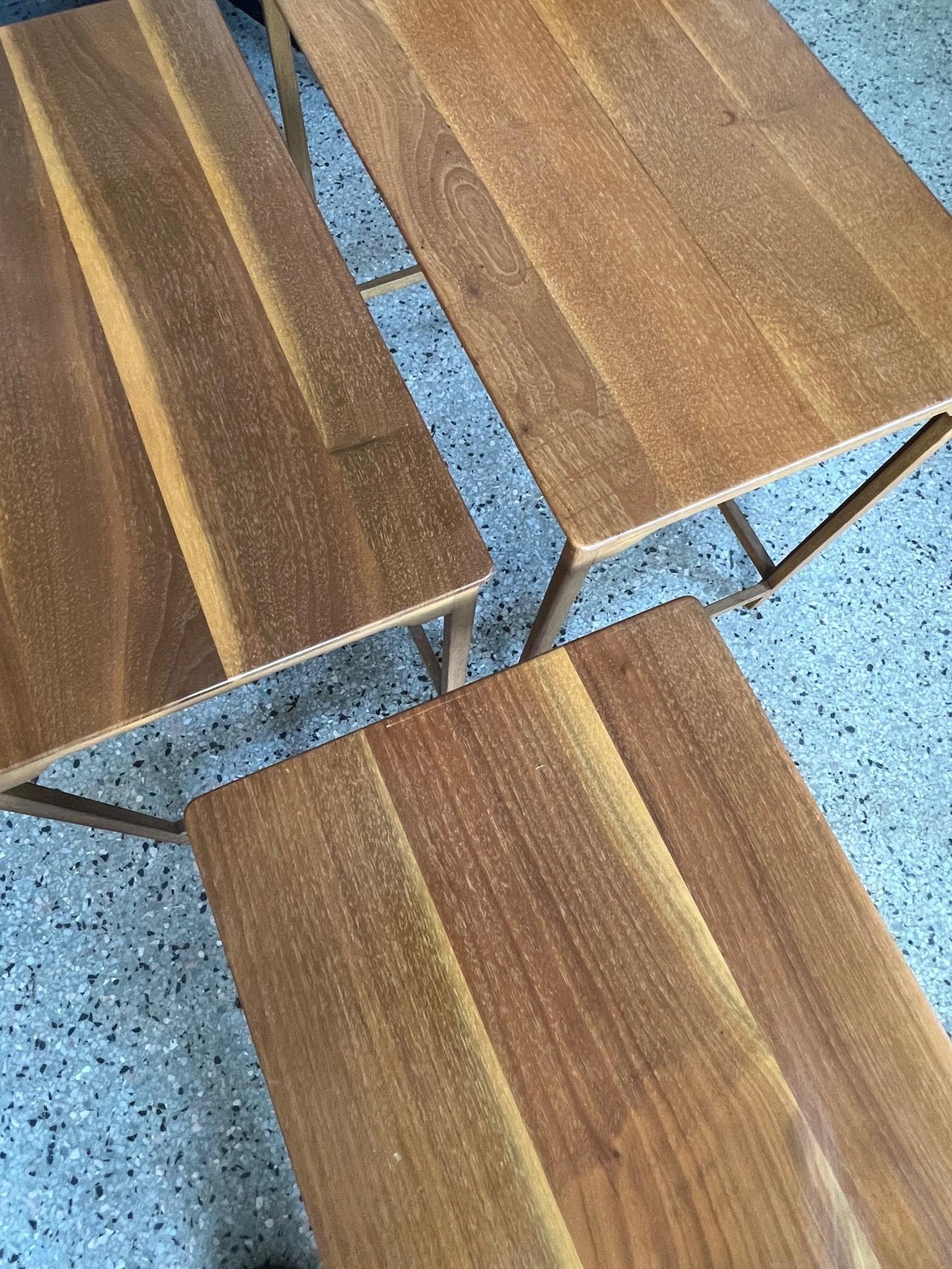 Frisman Vintage Dunbar Nesting Tables in Sap Walnut