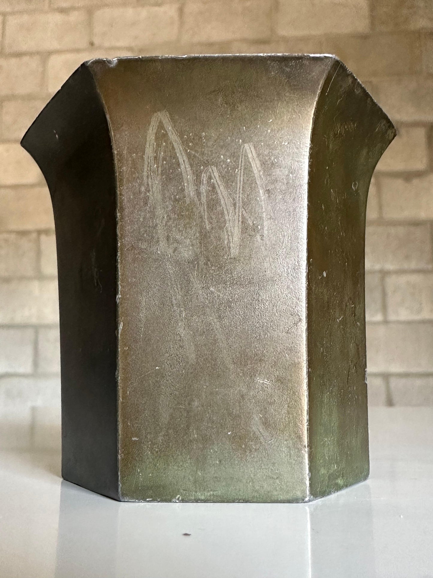 Frisman Vintage Small Disko Metal Vase by Just Andersen