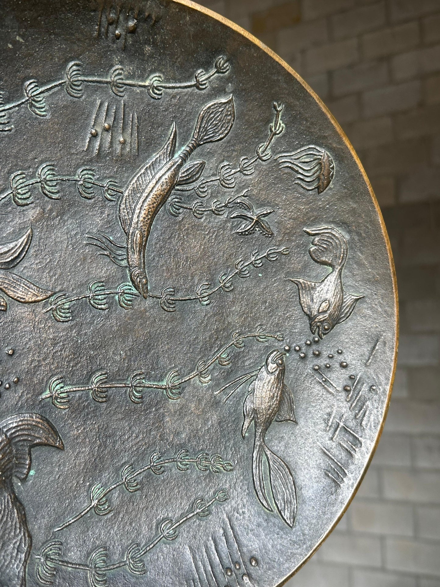 Frisman Vintage Solid Bronze Low Bowl by Gunnar Nylund for Akta Brons, Sweden, 1940s