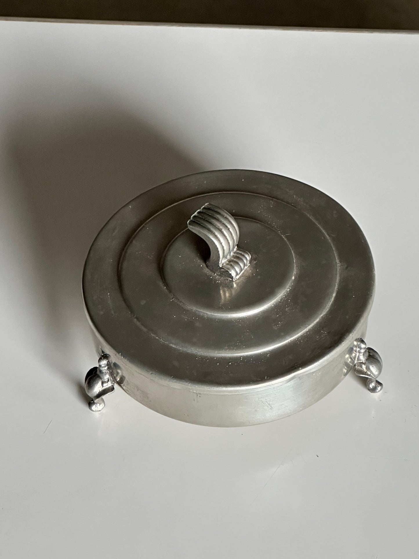 Frisman Vintage Footed Lidded Jar by Svenskt Tenn in Pewter