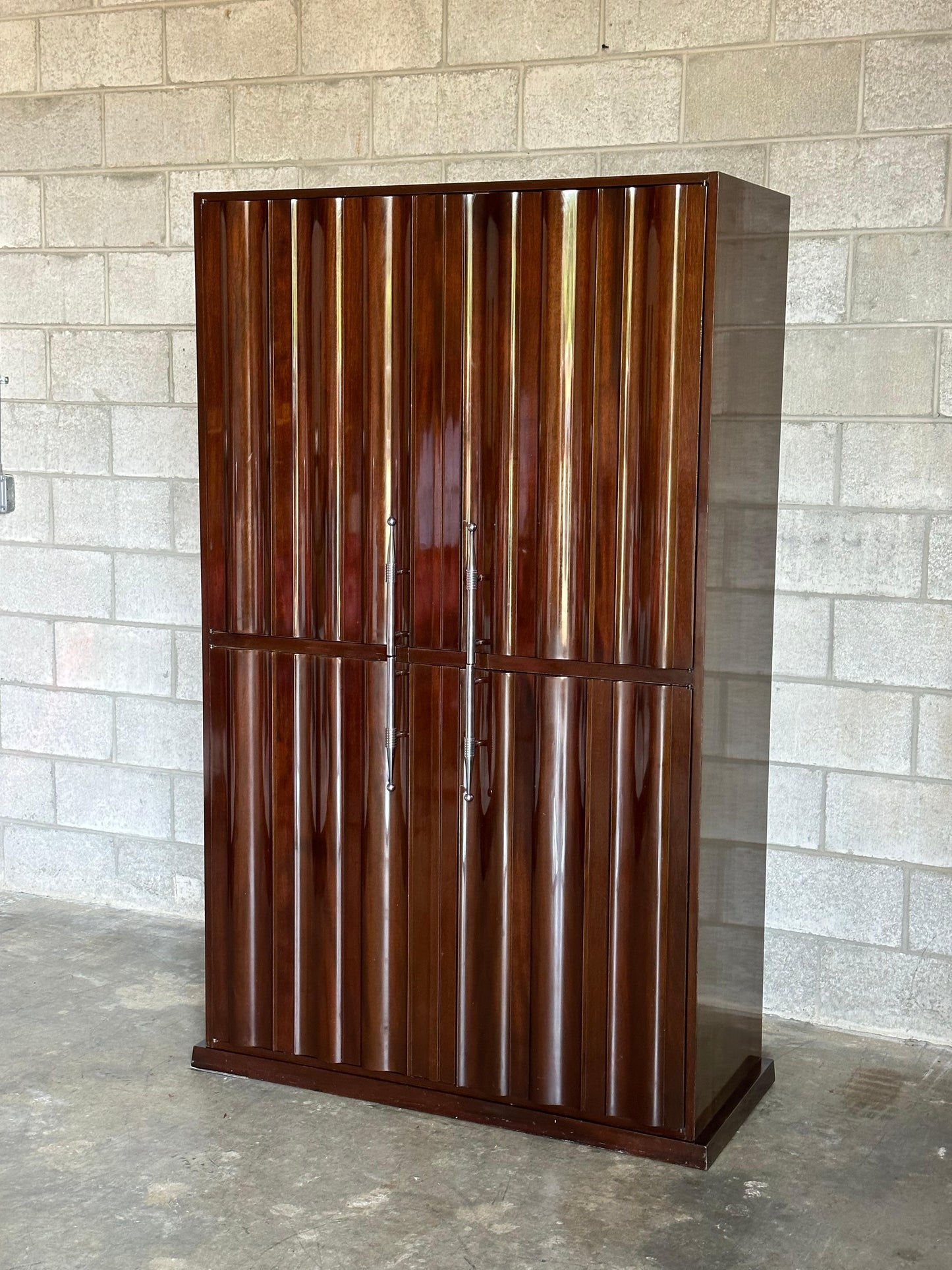 Frisman Vintage Tommi Parzinger Tall Illuminated Bar Cabinet for Parzinger Originals