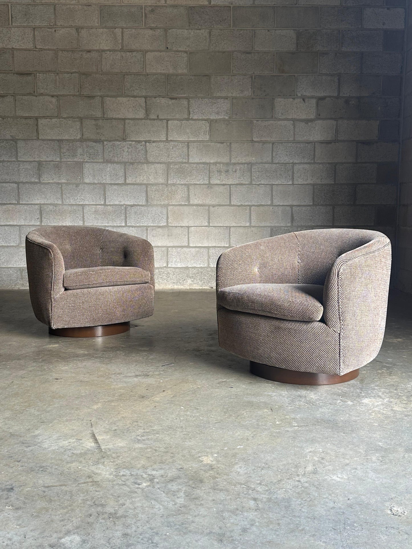 Frisman Vintage Milo Baughman for Thayer Coggin Swivel and Tilt Chairs