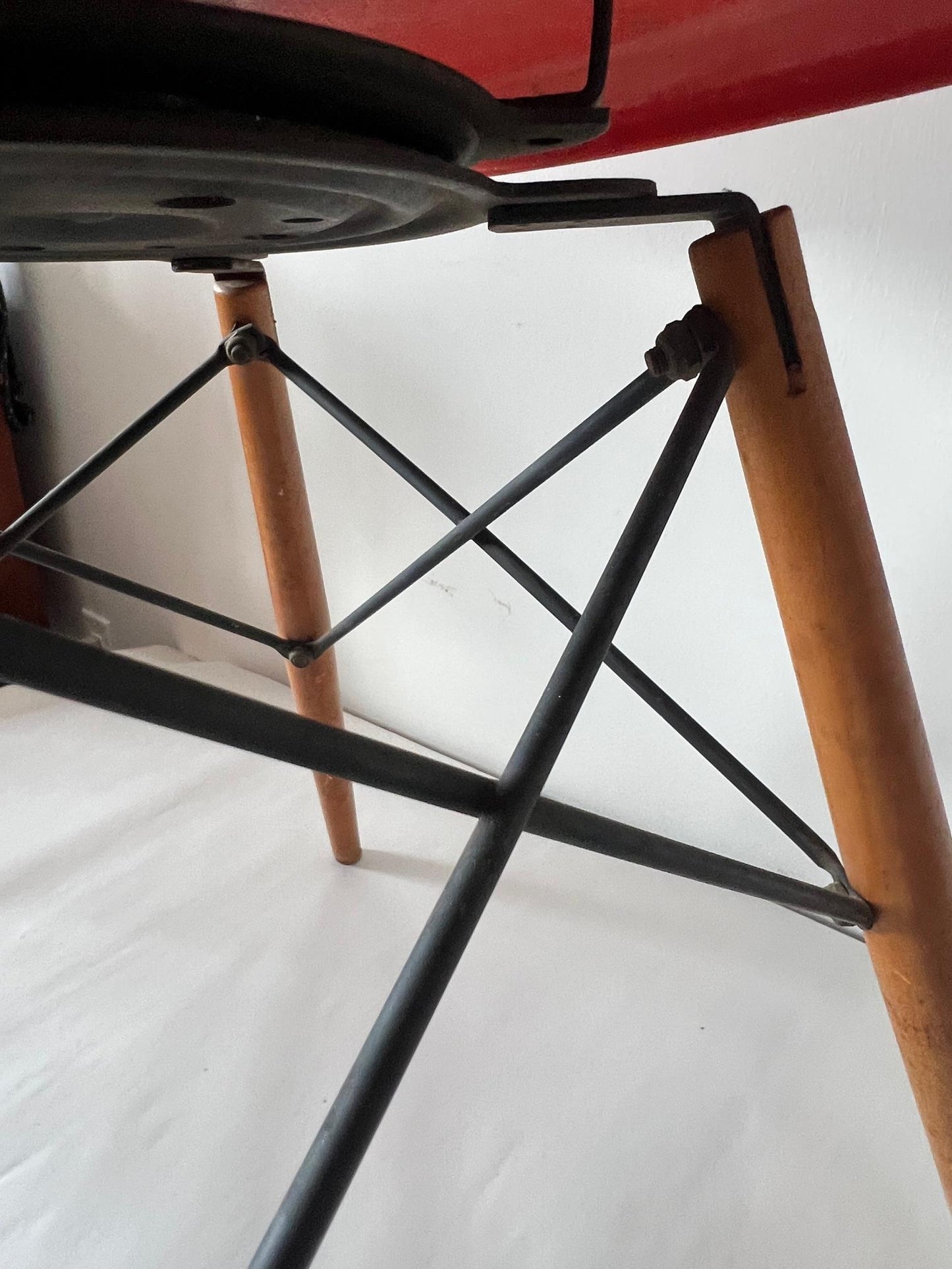 Frisman Vintage Vintage Charles Eames "PAW Chair" Swivel Fiber Glass Shell Dowel Leg 1950's