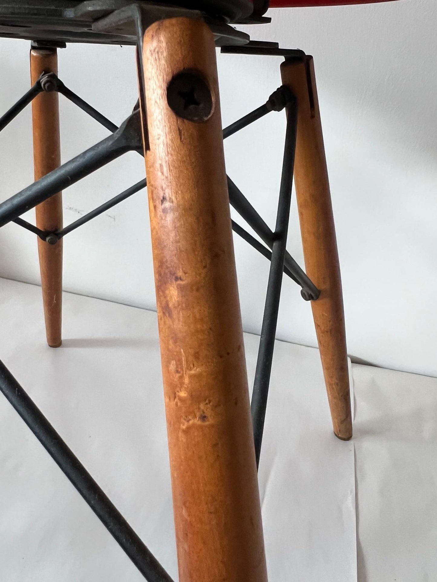 Frisman Vintage Vintage Charles Eames "PAW Chair" Swivel Fiber Glass Shell Dowel Leg 1950's