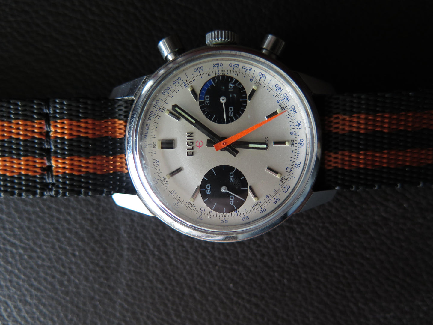 Frisman Vintage 1960s Elgin Steel Chronograph Panda Dial