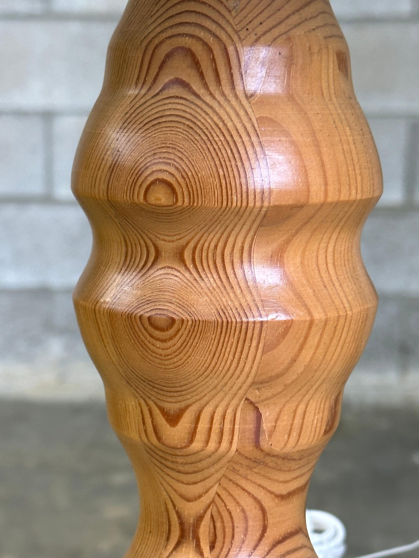 Frisman Vintage Swedish Modernist Pine Turned Table Lamp