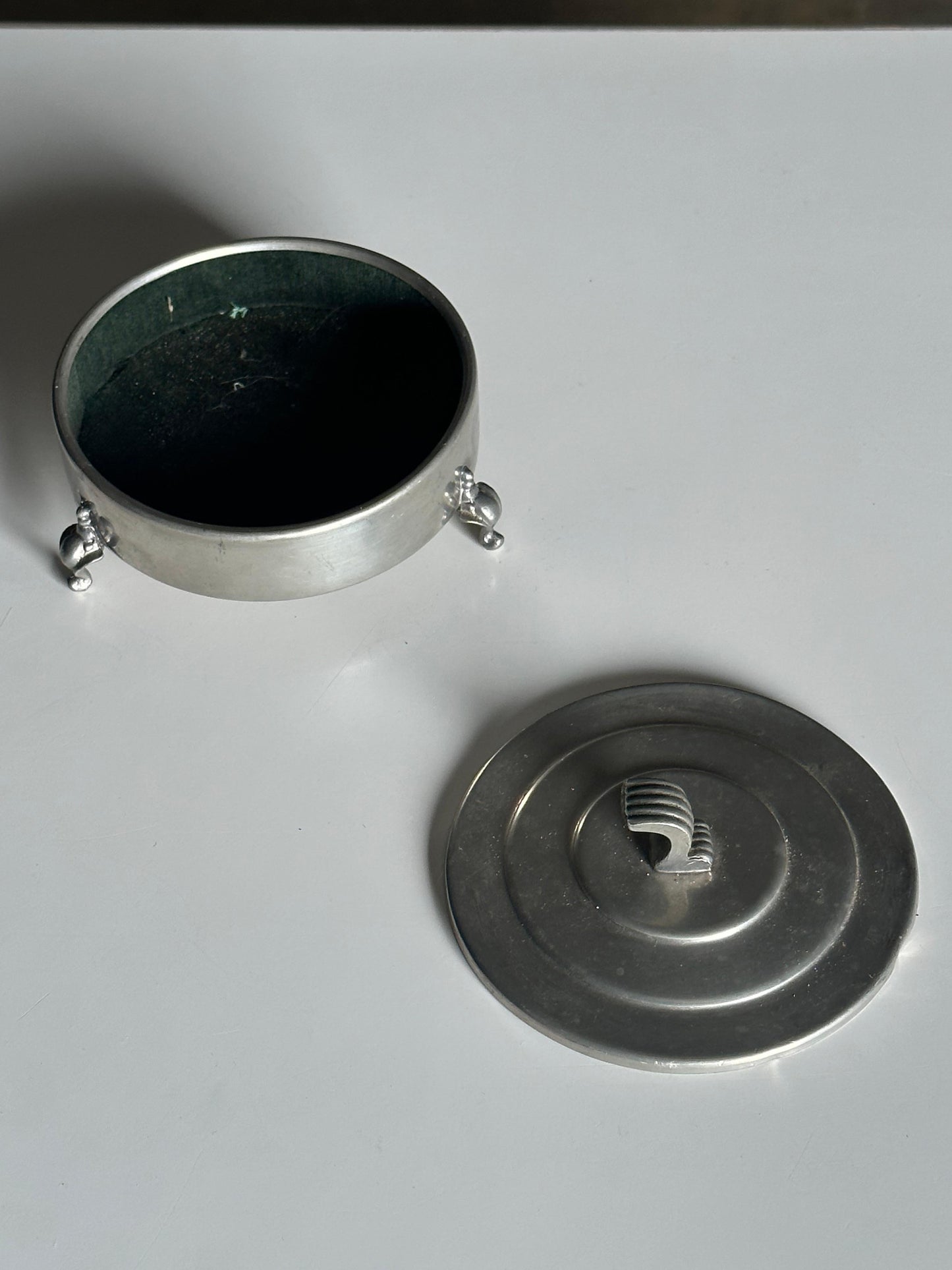 Frisman Vintage Footed Lidded Jar by Svenskt Tenn in Pewter