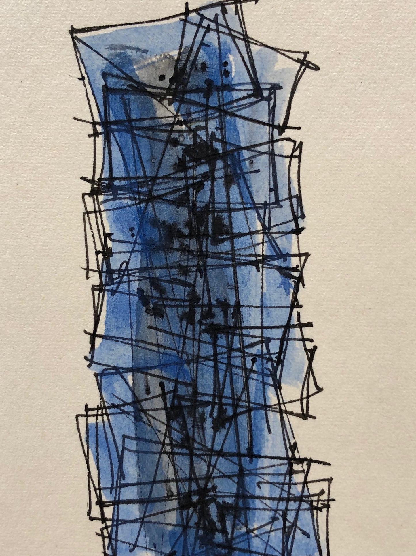 Frisman Vintage Robert Freiman Watercolor and Ink on Paper, 1956