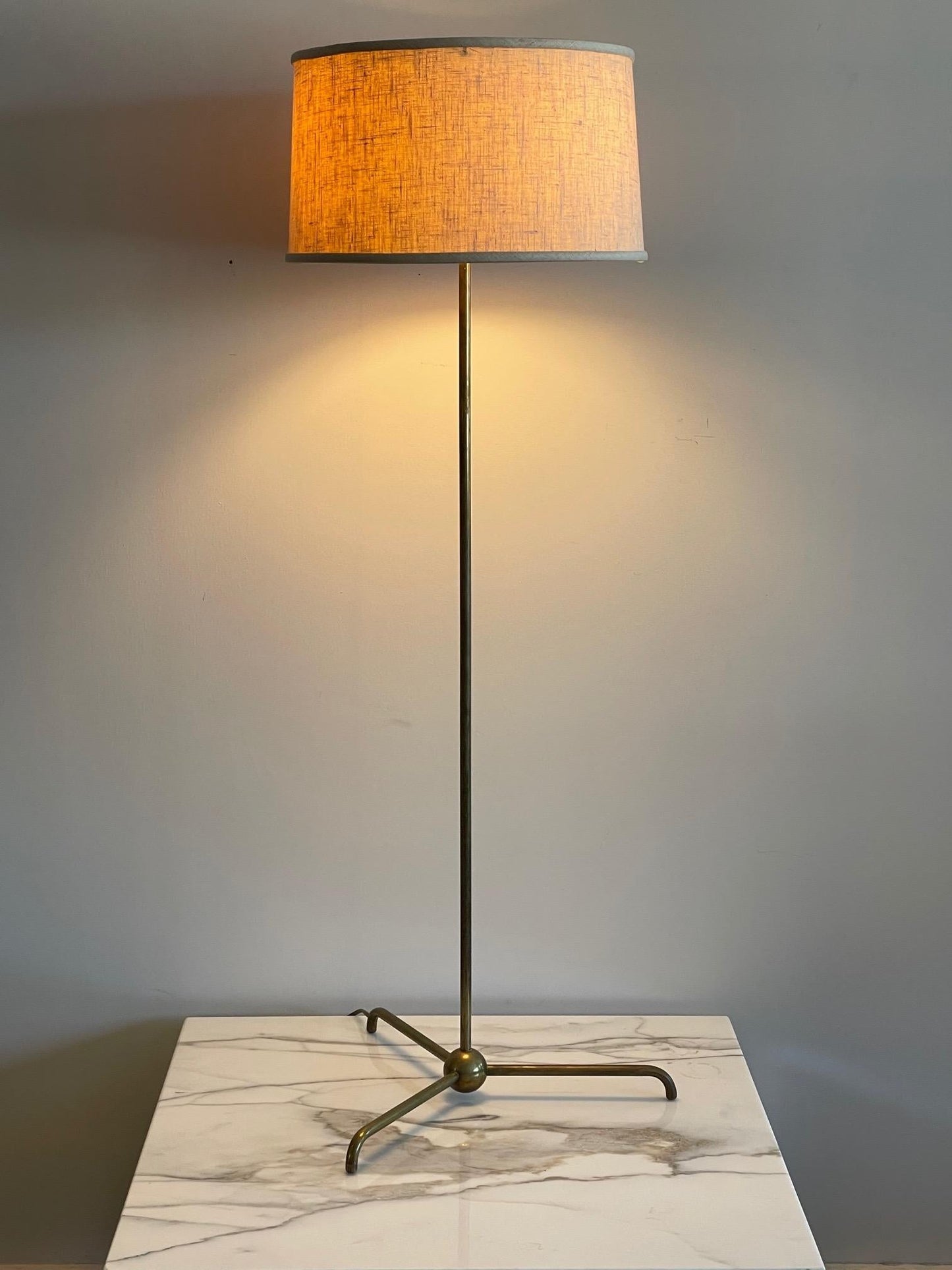 Frisman Vintage T.H.Robsjohn-Gibbings Brass Floor Lamp Hansen Lighting ca' 1950's