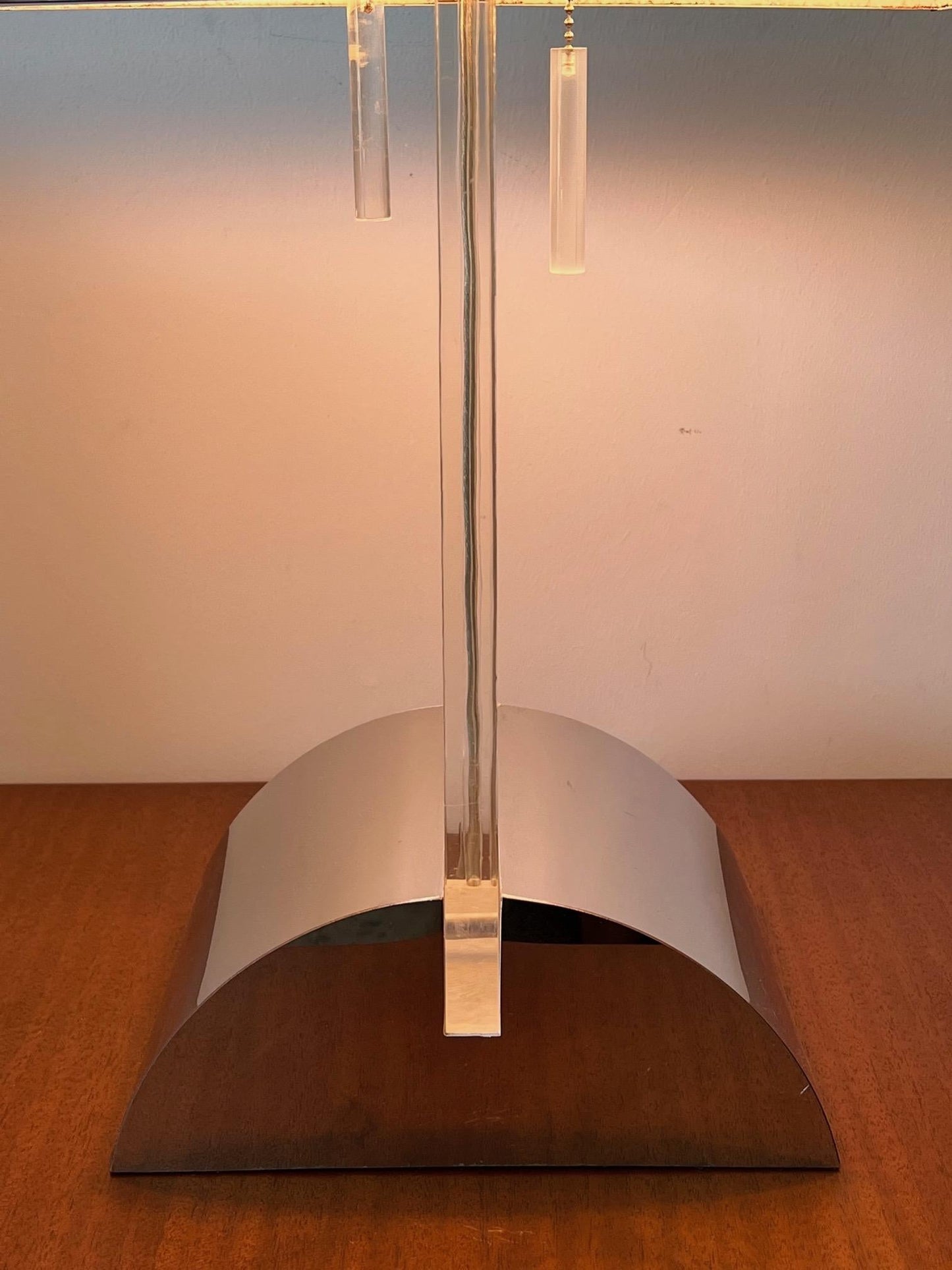 Frisman Vintage George Kovacs Lucite And Chrome Table Lamp ca' 1970's