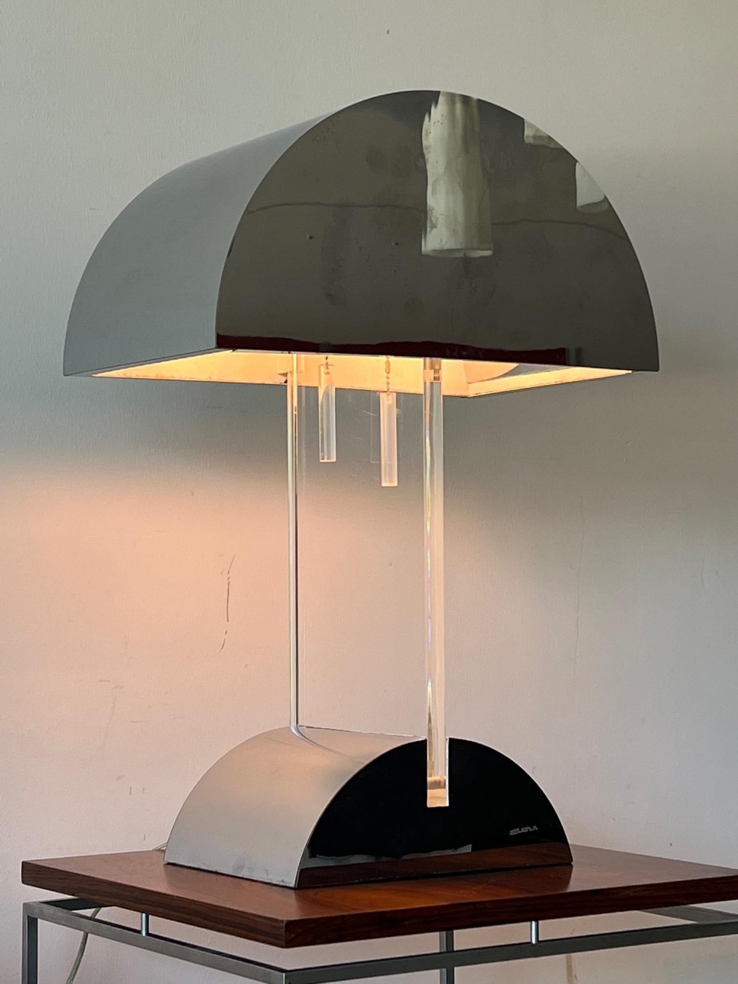 Frisman Vintage George Kovacs Lucite And Chrome Table Lamp ca' 1970's
