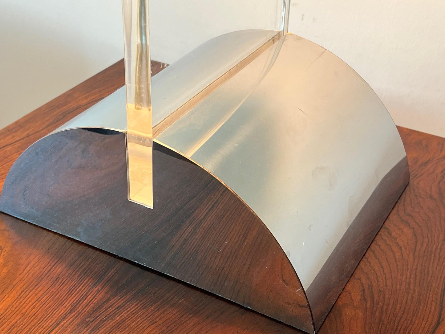 Frisman Vintage George Kovacs Lucite And Chrome Table Lamp ca' 1970's