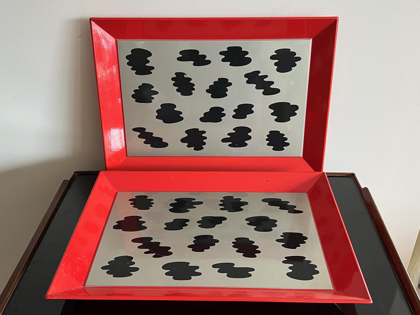 Frisman Vintage Memphis Ice Bucket and Trays Post Modern 1980's Lacquer