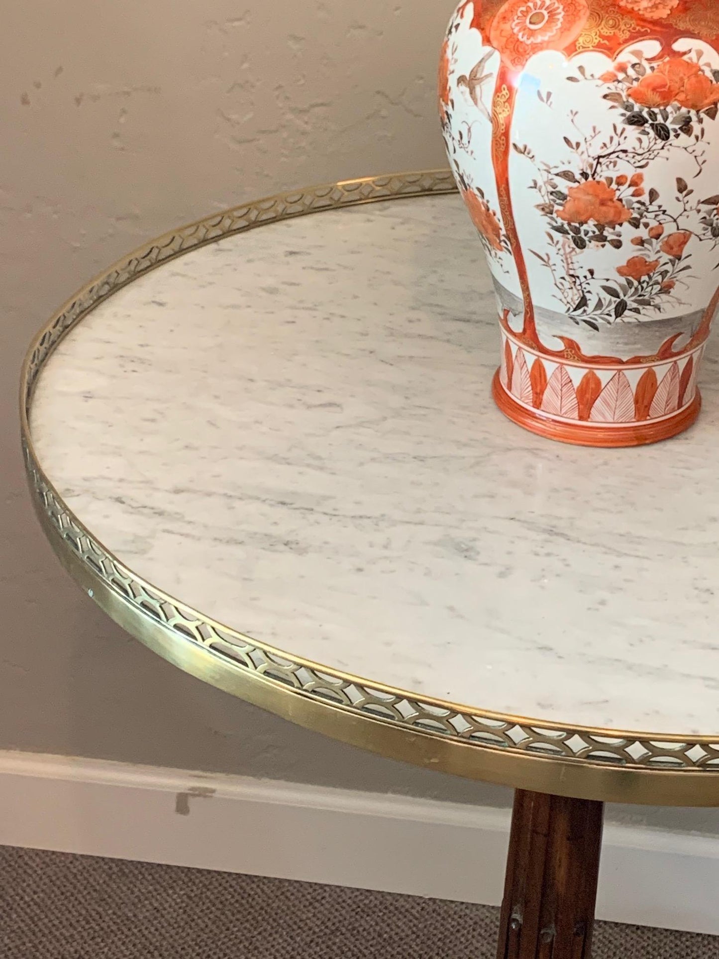 Frisman Vintage Elegant Directoire Gueridon with Marble Top