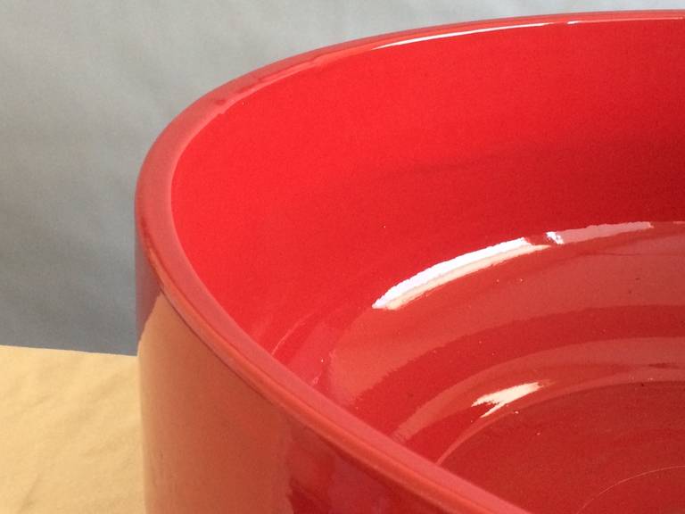 Frisman Vintage Huge Gainey Pottery Ceramic Planter Deep Red