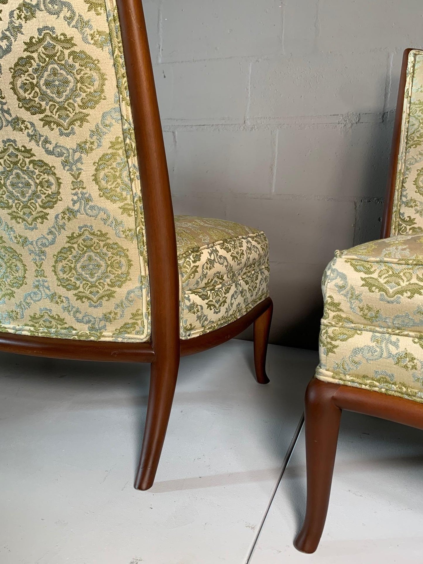 Frisman Vintage Pair of Unusual Slipper Chairs by T.H. Robsjohn-Gibbings Widdicomb, circa 1950s