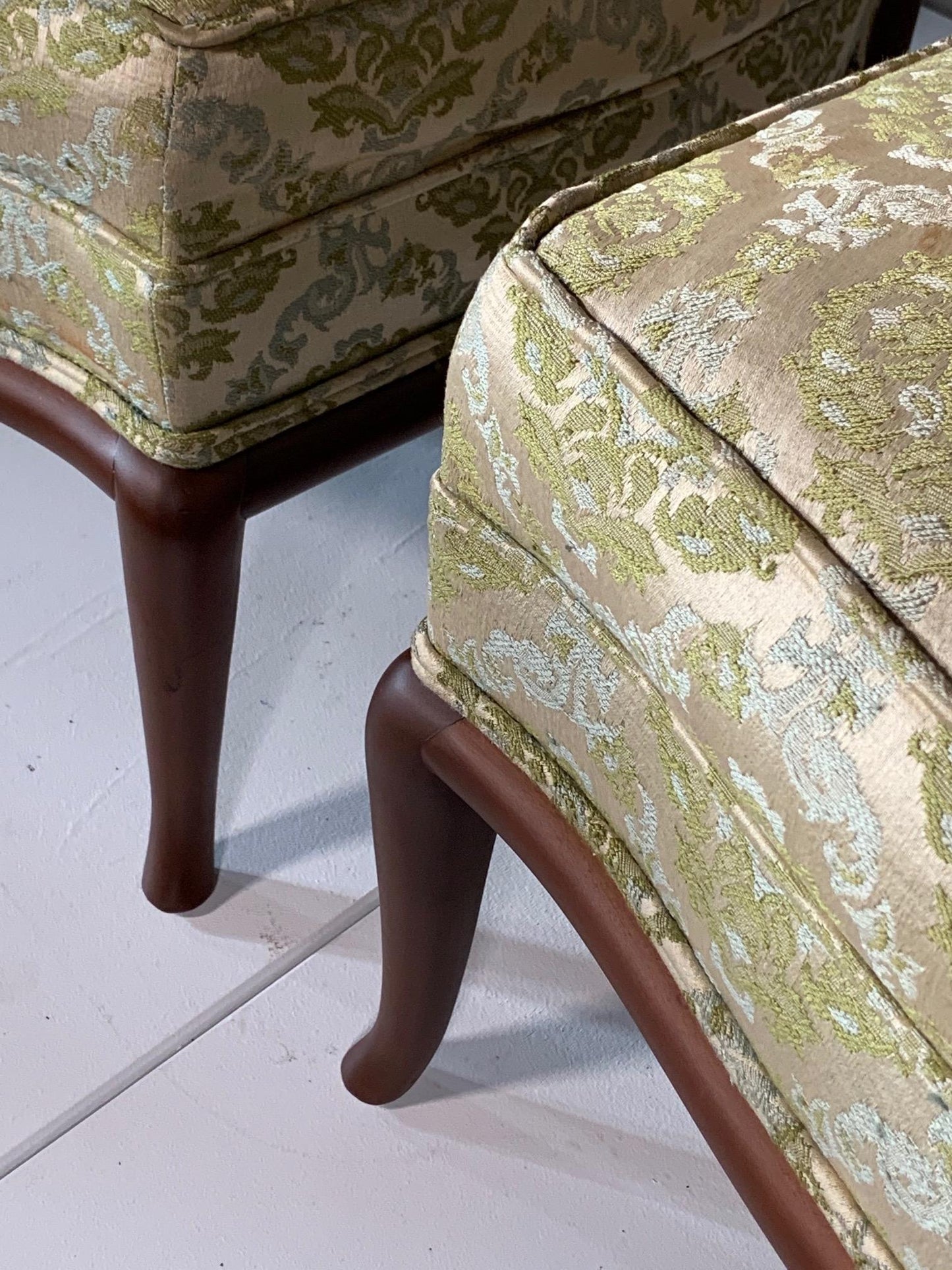 Frisman Vintage Pair of Unusual Slipper Chairs by T.H. Robsjohn-Gibbings Widdicomb, circa 1950s