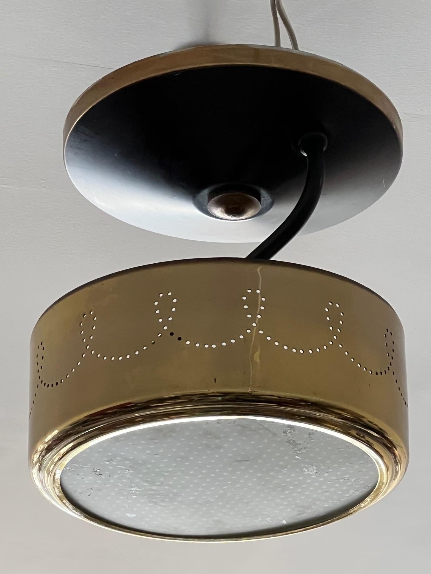 Frisman Vintage Unusual Brass Pendant By Globe Lighting ca' 1950's