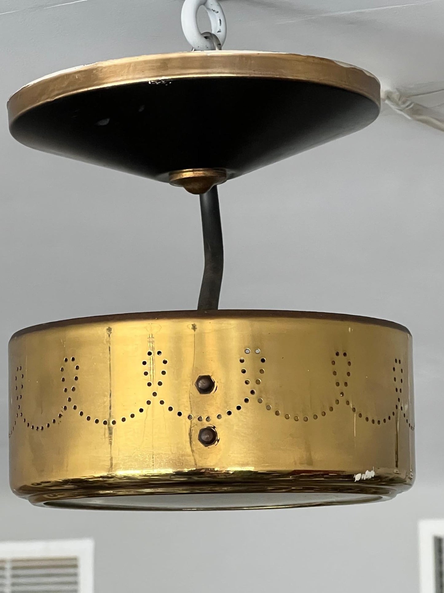Frisman Vintage Unusual Brass Pendant By Globe Lighting ca' 1950's