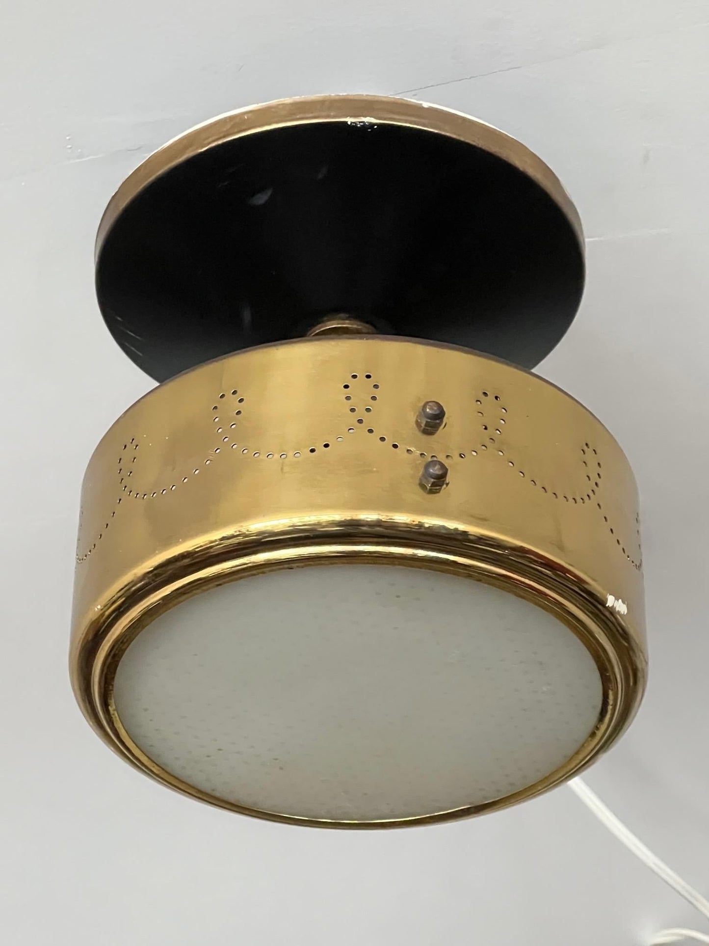 Frisman Vintage Unusual Brass Pendant By Globe Lighting ca' 1950's