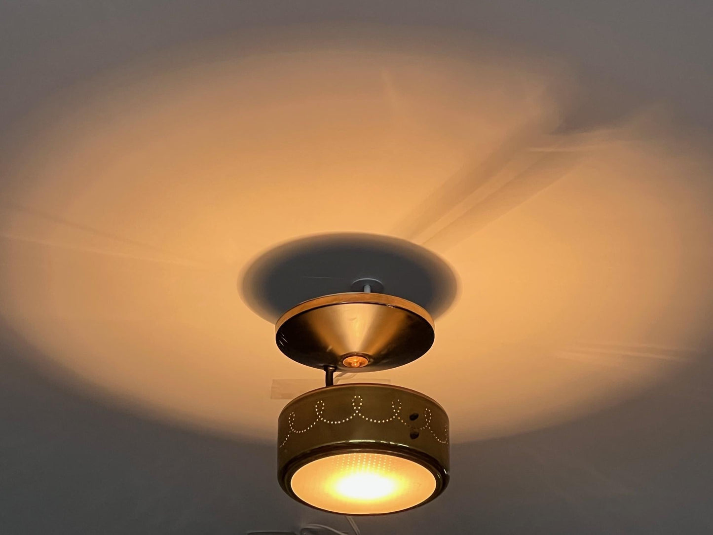 Frisman Vintage Unusual Brass Pendant By Globe Lighting ca' 1950's