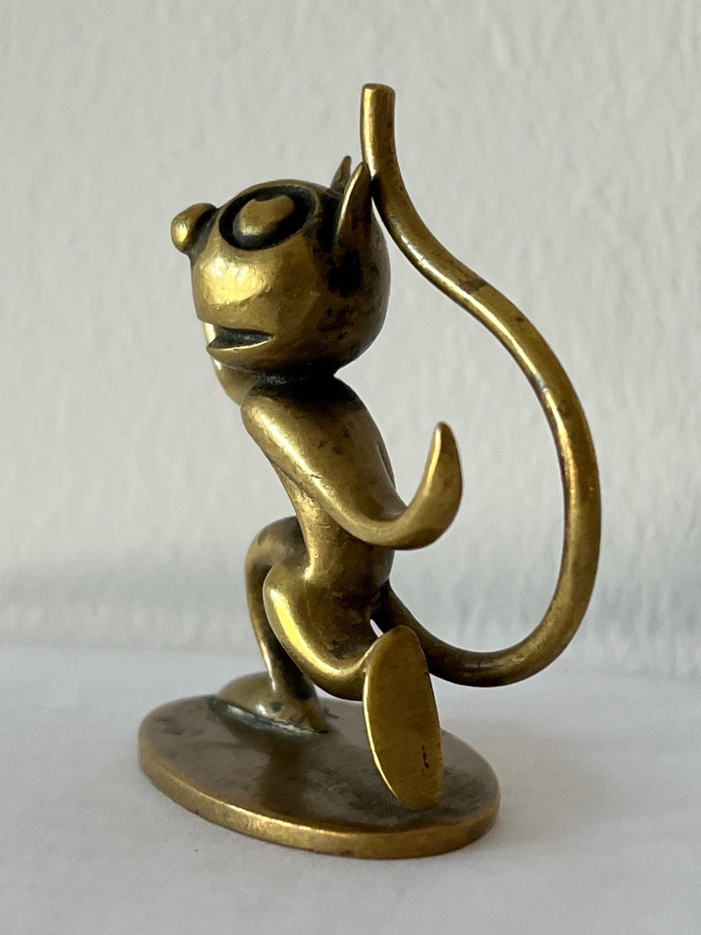 Frisman Vintage WHW Hagenauer Art Deco Bronze Felix The Cat Austria Miniature Figurine
