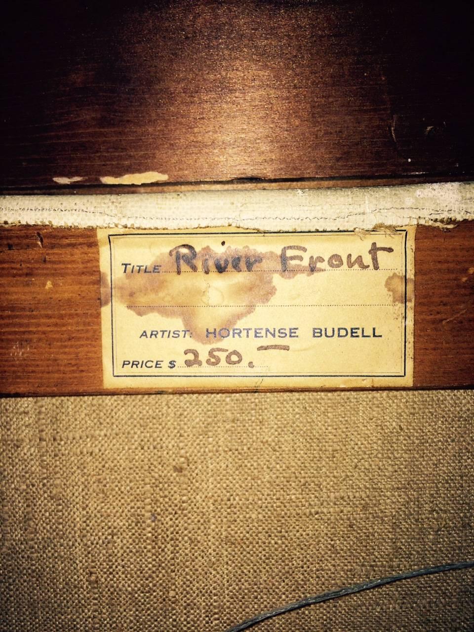 Frisman Vintage Hortense Budell Oil Painting Titled "River Front, N.J, " 1939