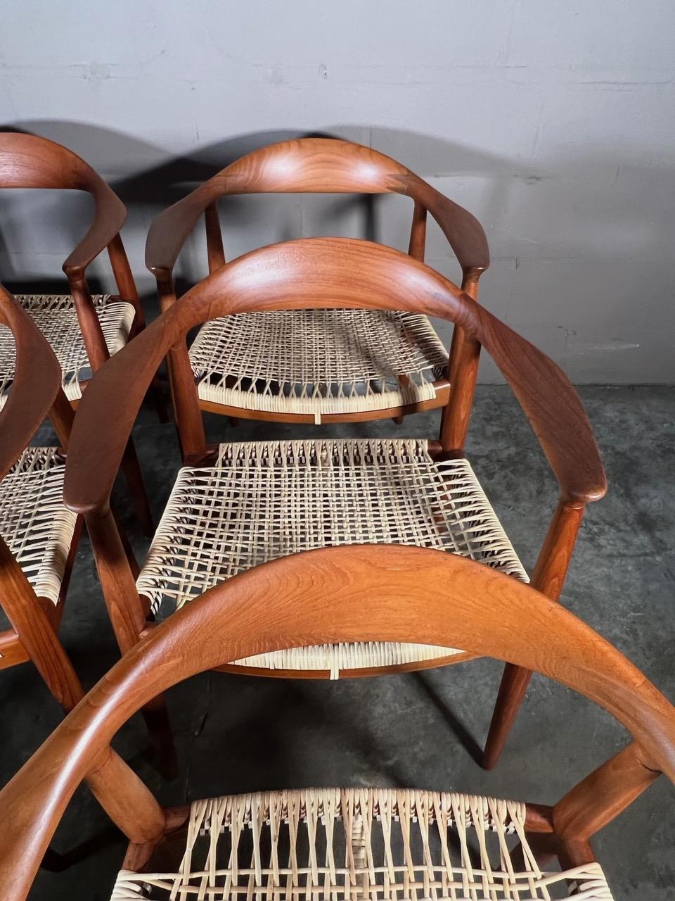 Frisman Vintage Set of Six Classic Chairs by Hans Wegner Johannes Hansen, Denmark