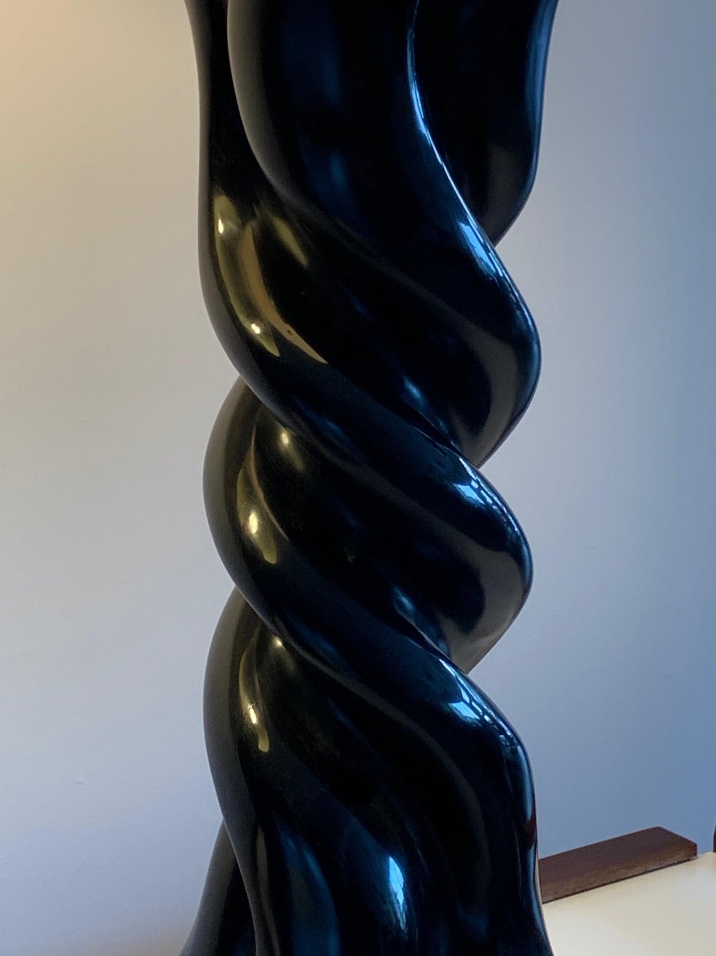 Frisman Vintage Pair of Table Lamps by Heifetz in Black Lacquer
