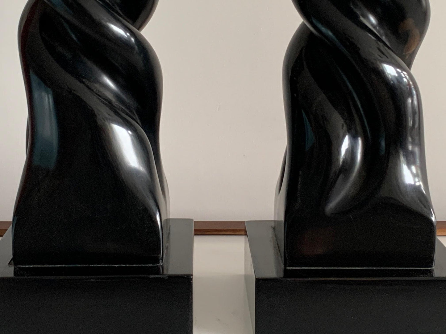 Frisman Vintage Pair of Table Lamps by Heifetz in Black Lacquer