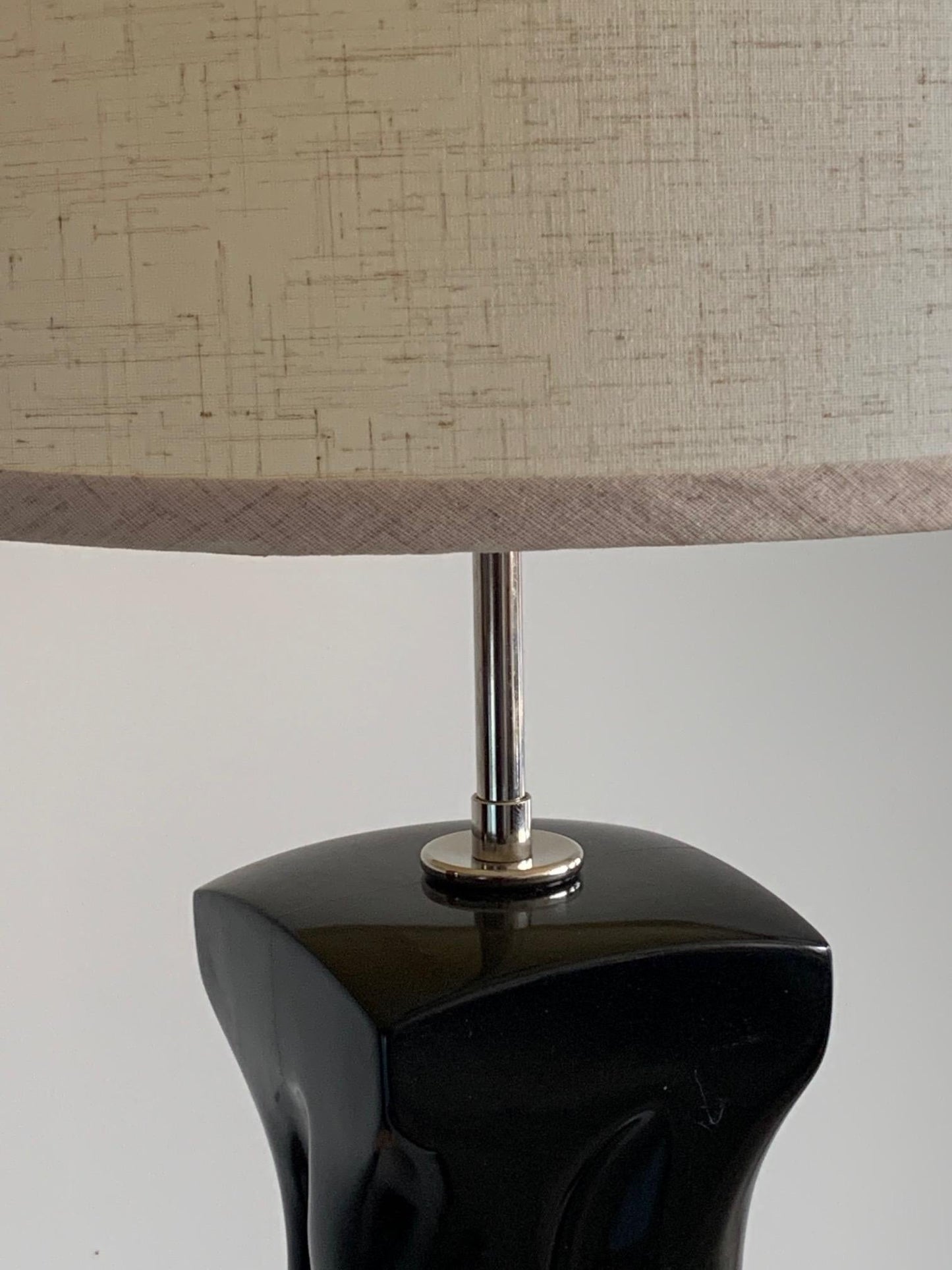 Frisman Vintage Pair of Table Lamps by Heifetz in Black Lacquer