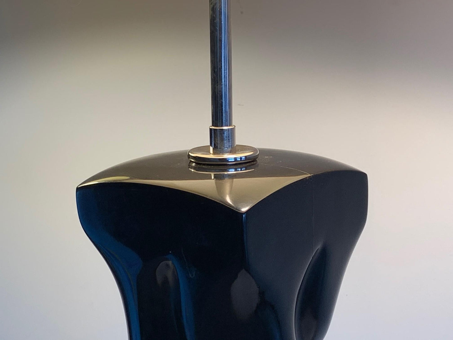 Frisman Vintage Pair of Table Lamps by Heifetz in Black Lacquer