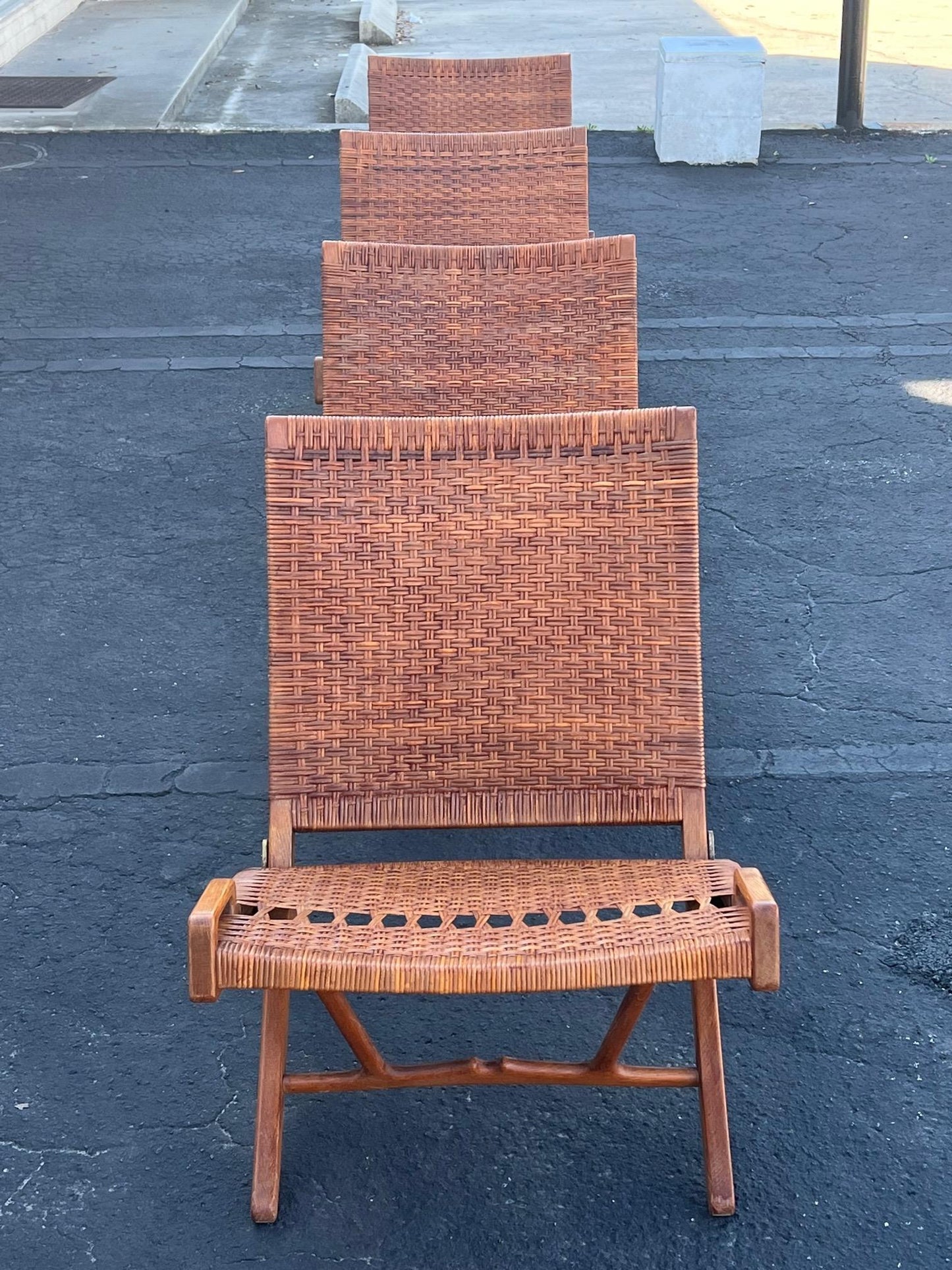 Frisman Vintage A Set Of Four Hans Wegner Folding Chairs