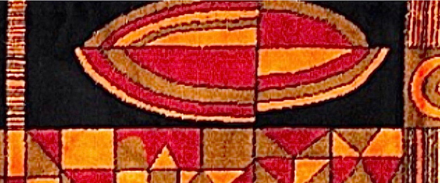Frisman Vintage 60s Vintage Paul Klee Insp Mid Century Geometric Textile Wall Tapestry Hanging