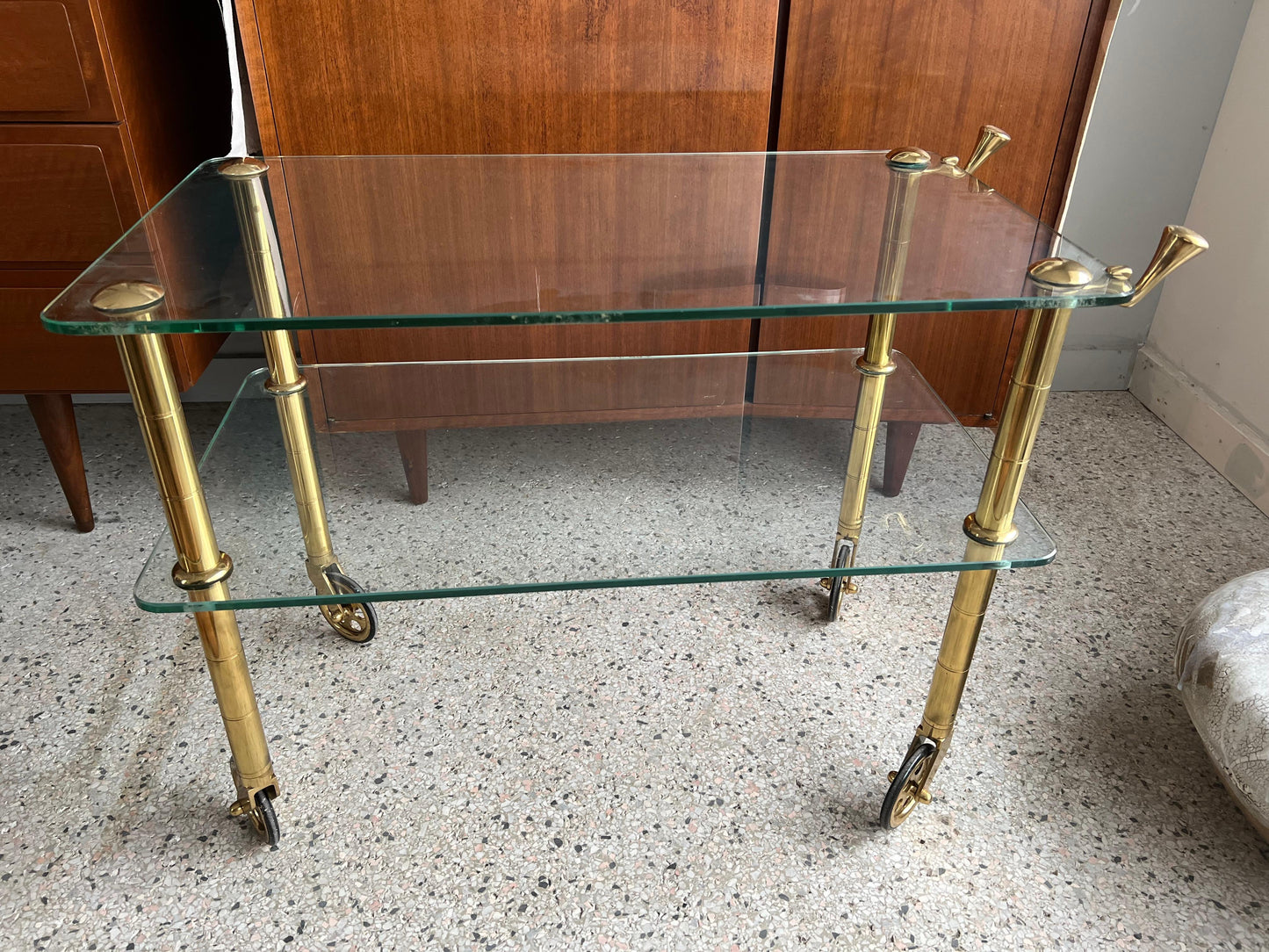 Frisman Vintage Brass Serving Cart by Osvaldo Borsani, circa 1938