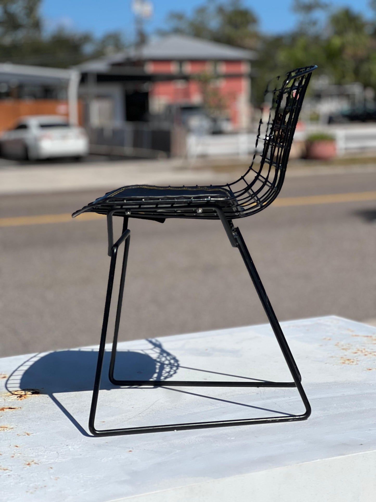 Frisman Vintage Bertoia Vintage Child's Chair With Original Pad Signed ca' 1960 Knoll
