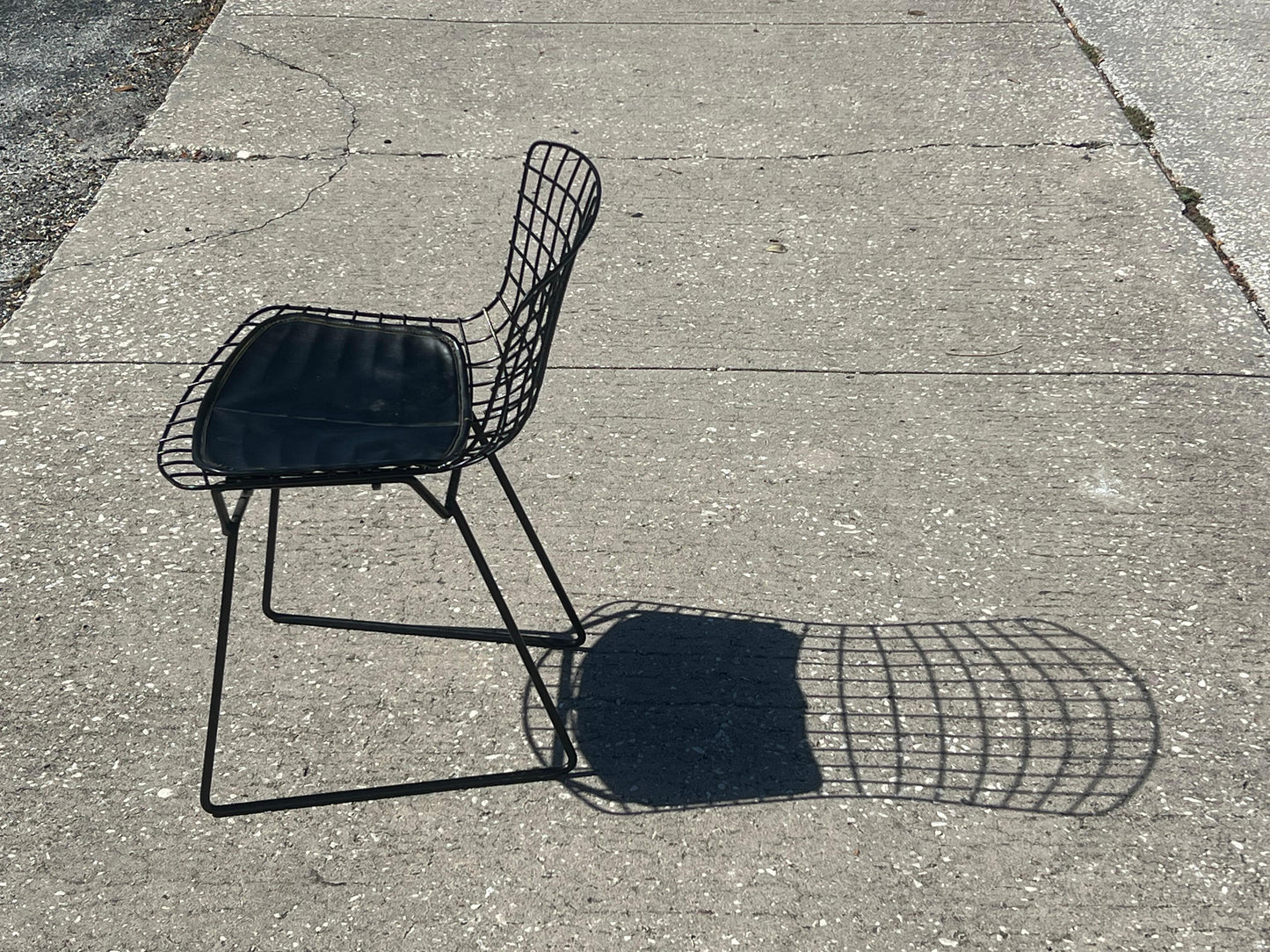 Frisman Vintage Bertoia Vintage Child's Chair With Original Pad Signed ca' 1960 Knoll