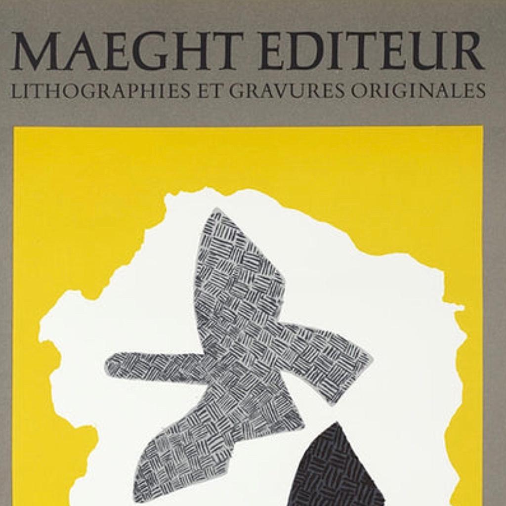 Frisman Vintage Vintage Original Georges Braque Exhibition Poster 3 Birds Gallery Maeght Zurich