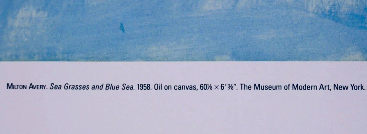 Frisman Vintage Rare Milton Avery MoMA Exhibition Poster Sea Grasses & Blue Sea 1958