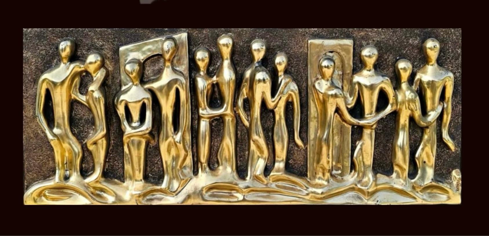 Frisman Vintage “Lovers” Huge Brutalist Fiberglass Wall Sculpture Espada for Finesse Originals