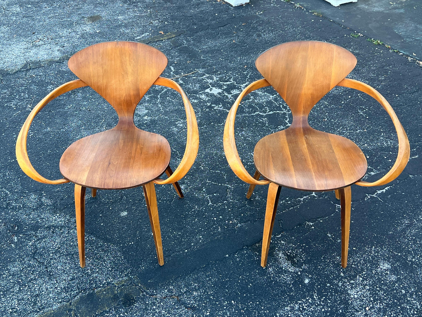 Frisman Vintage A Pair Of Vintage Norman Cherner Plycraft Armchairs ca' 1950's