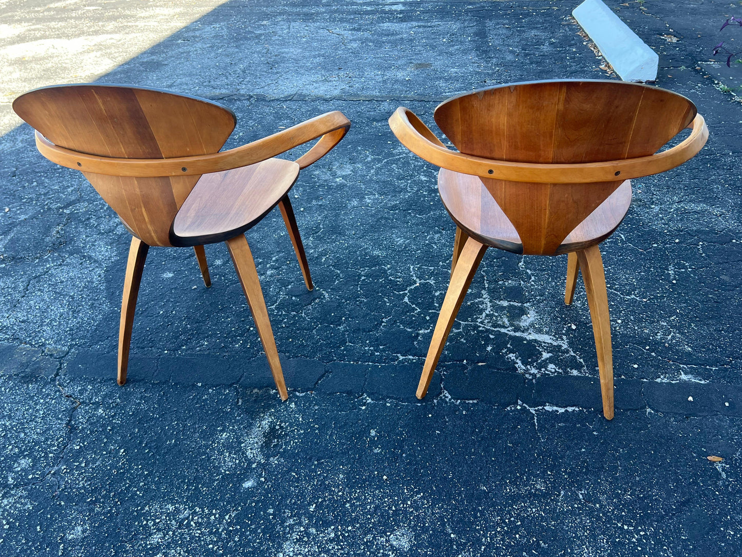 Frisman Vintage A Pair Of Vintage Norman Cherner Plycraft Armchairs ca' 1950's